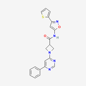 1-(6-phenylpyrimidin-4-yl)-N-(3-(thiophen-2-yl)isoxazol-5-yl)azetidine-3-carboxamide