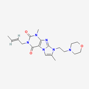 (E)-3-(but-2-en-1-yl)-1,7-dimethyl-8-(2-morpholinoethyl)-1H-imidazo[2,1-f]purine-2,4(3H,8H)-dione