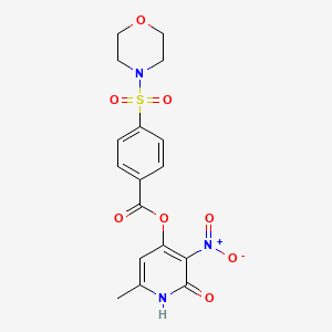 molecular formula C17H17N3O8S B2454199 6-Methyl-3-nitro-2-oxo-1,2-dihydropyridin-4-yl 4-(morpholinosulfonyl)benzoate CAS No. 868680-21-1