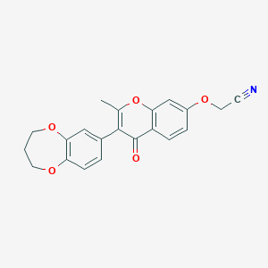 2-((3-(3,4-dihydro-2H-benzo[b][1,4]dioxepin-7-yl)-2-methyl-4-oxo-4H-chromen-7-yl)oxy)acetonitrile