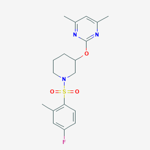 2-((1-((4-Fluoro-2-methylphenyl)sulfonyl)piperidin-3-yl)oxy)-4,6-dimethylpyrimidine