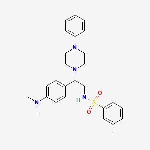 molecular formula C27H34N4O2S B2454211 N-(2-(4-(dimethylamino)phenyl)-2-(4-phenylpiperazin-1-yl)ethyl)-3-methylbenzenesulfonamide CAS No. 946288-15-9