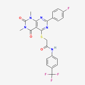2-((2-(4-fluorophenyl)-6,8-dimethyl-5,7-dioxo-5,6,7,8-tetrahydropyrimido[4,5-d]pyrimidin-4-yl)thio)-N-(4-(trifluoromethyl)phenyl)acetamide