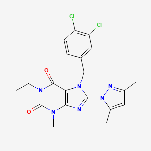 7-(3,4-dichlorobenzyl)-8-(3,5-dimethyl-1H-pyrazol-1-yl)-1-ethyl-3-methyl-1H-purine-2,6(3H,7H)-dione
