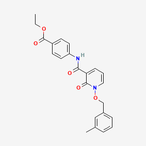 molecular formula C23H22N2O5 B2454305 ethyl 4-{1-[(3-methylphenyl)methoxy]-2-oxo-1,2-dihydropyridine-3-amido}benzoate CAS No. 852365-05-0