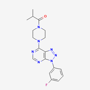 1-(4-(3-(3-fluorophenyl)-3H-[1,2,3]triazolo[4,5-d]pyrimidin-7-yl)piperazin-1-yl)-2-methylpropan-1-one