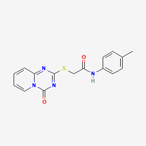 molecular formula C16H14N4O2S B2454414 N-(4-methylphenyl)-2-({4-oxo-4H-pyrido[1,2-a][1,3,5]triazin-2-yl}sulfanyl)acetamide CAS No. 896325-89-6