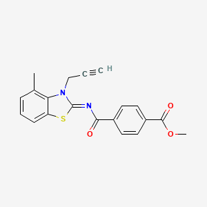 molecular formula C20H16N2O3S B2454427 methyl 4-{[(2Z)-4-methyl-3-(prop-2-yn-1-yl)-2,3-dihydro-1,3-benzothiazol-2-ylidene]carbamoyl}benzoate CAS No. 868674-19-5