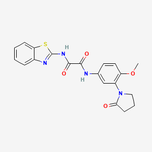 molecular formula C20H18N4O4S B2454439 N-(1,3-benzothiazol-2-yl)-N'-[4-methoxy-3-(2-oxopyrrolidin-1-yl)phenyl]ethanediamide CAS No. 941980-03-6