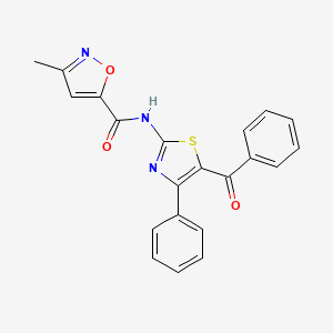 molecular formula C21H15N3O3S B2454496 N-(5-benzoyl-4-phenyl-1,3-thiazol-2-yl)-3-methyl-1,2-oxazole-5-carboxamide CAS No. 946286-15-3