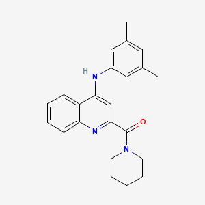 molecular formula C23H25N3O B2454547 N-(3,5-dimethylphenyl)-2-(piperidine-1-carbonyl)quinolin-4-amine CAS No. 1226459-34-2