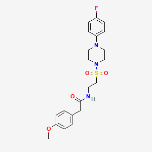 molecular formula C21H26FN3O4S B2454553 N-(2-((4-(4-fluorophenyl)piperazin-1-yl)sulfonyl)ethyl)-2-(4-methoxyphenyl)acetamide CAS No. 897618-89-2
