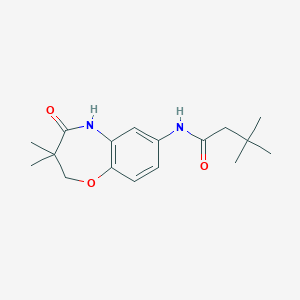 molecular formula C17H24N2O3 B2454565 N-(3,3-dimethyl-4-oxo-2,3,4,5-tetrahydro-1,5-benzoxazepin-7-yl)-3,3-dimethylbutanamide CAS No. 921817-28-9