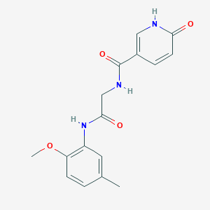 molecular formula C16H17N3O4 B2454603 N-(2-((2-methoxy-5-methylphenyl)amino)-2-oxoethyl)-6-oxo-1,6-dihydropyridine-3-carboxamide CAS No. 1147281-32-0