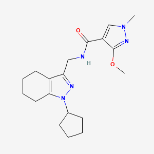 molecular formula C19H27N5O2 B2454608 N-[(1-cyclopentyl-4,5,6,7-tetrahydro-1H-indazol-3-yl)methyl]-3-methoxy-1-methyl-1H-pyrazole-4-carboxamide CAS No. 1448031-13-7