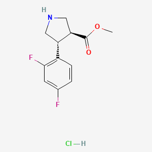 molecular formula C12H14ClF2NO2 B2454611 Methyl (3S,4R)-4-(2,4-difluorophenyl)pyrrolidine-3-carboxylate hydrochloride CAS No. 1244781-14-3