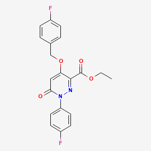 molecular formula C20H16F2N2O4 B2454613 ethyl 1-(4-fluorophenyl)-4-[(4-fluorophenyl)methoxy]-6-oxo-1,6-dihydropyridazine-3-carboxylate CAS No. 899992-13-3