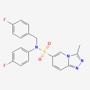 molecular formula C20H16F2N4O2S B2454623 N-(4-fluorophenyl)-N-[(4-fluorophenyl)methyl]-3-methyl-[1,2,4]triazolo[4,3-a]pyridine-6-sulfonamide CAS No. 1251577-66-8