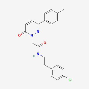 molecular formula C21H20ClN3O2 B2454632 N-[2-(4-chlorophenyl)ethyl]-2-[3-(4-methylphenyl)-6-oxo-1,6-dihydropyridazin-1-yl]acetamide CAS No. 898221-00-6