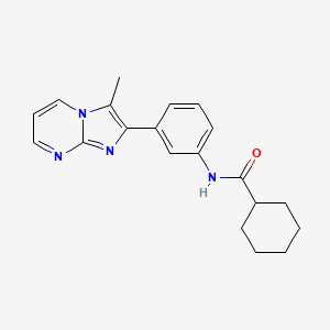 molecular formula C20H22N4O B2454640 N-(3-{3-methylimidazo[1,2-a]pyrimidin-2-yl}phenyl)cyclohexanecarboxamide CAS No. 847388-33-4