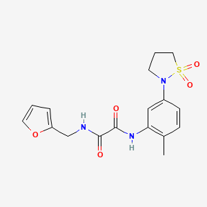 molecular formula C17H19N3O5S B2454687 N1-(5-(1,1-dioxidoisothiazolidin-2-yl)-2-methylphenyl)-N2-(furan-2-ylmethyl)oxalamide CAS No. 1105228-46-3