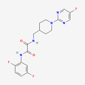 molecular formula C18H18F3N5O2 B2454704 N1-(2,5-difluorophenyl)-N2-((1-(5-fluoropyrimidin-2-yl)piperidin-4-yl)methyl)oxalamide CAS No. 2034259-01-1