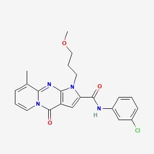 molecular formula C22H21ClN4O3 B2454708 N-(3-chlorophenyl)-1-(3-methoxypropyl)-9-methyl-4-oxo-1,4-dihydropyrido[1,2-a]pyrrolo[2,3-d]pyrimidine-2-carboxamide CAS No. 900285-96-3