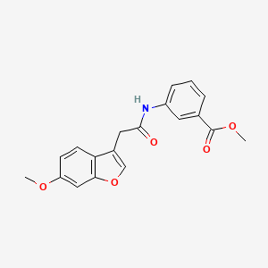 molecular formula C19H17NO5 B2454734 Methyl 3-(2-(6-methoxybenzofuran-3-yl)acetamido)benzoate 