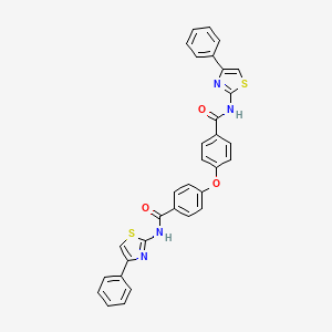 molecular formula C32H22N4O3S2 B2454739 N-(4-PHENYL-1,3-THIAZOL-2-YL)-4-{4-[(4-PHENYL-1,3-THIAZOL-2-YL)CARBAMOYL]PHENOXY}BENZAMIDE CAS No. 391228-60-7