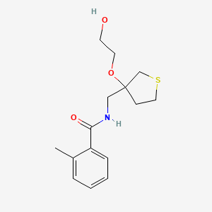 molecular formula C15H21NO3S B2454744 N-((3-(2-hydroxyethoxy)tetrahydrothiophen-3-yl)methyl)-2-methylbenzamide CAS No. 2320572-45-8