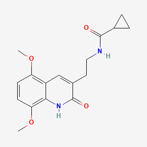 molecular formula C17H20N2O4 B2454816 N-(2-(5,8-dimethoxy-2-oxo-1,2-dihydroquinolin-3-yl)ethyl)cyclopropanecarboxamide CAS No. 851403-52-6
