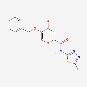 molecular formula C16H13N3O4S B2454841 5-(benzyloxy)-N-(5-methyl-1,3,4-thiadiazol-2-yl)-4-oxo-4H-pyran-2-carboxamide CAS No. 1021024-01-0