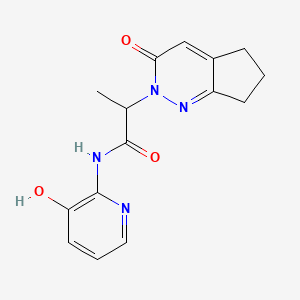 molecular formula C15H16N4O3 B2454868 N-(3-hydroxypyridin-2-yl)-2-{3-oxo-2H,3H,5H,6H,7H-cyclopenta[c]pyridazin-2-yl}propanamide CAS No. 2034363-15-8