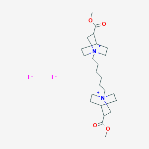 molecular formula C24H42I2N2O4 B024549 Methyl 1-[6-(8-methoxycarbonyl-1-azoniabicyclo[2.2.2]oct-1-yl)hexyl]-1-azoniabicyclo[2.2.2]octane-8-carboxylate diiodide CAS No. 101611-66-9