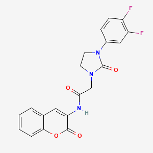 molecular formula C20H15F2N3O4 B2454910 2-(3-(3,4-difluorophenyl)-2-oxoimidazolidin-1-yl)-N-(2-oxo-2H-chromen-3-yl)acetamide CAS No. 1251708-28-7
