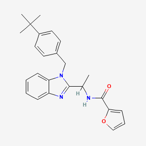 molecular formula C25H27N3O2 B2454925 N-(1-{1-[(4-tert-butylphenyl)methyl]-1H-1,3-benzodiazol-2-yl}ethyl)furan-2-carboxamide CAS No. 919972-20-6
