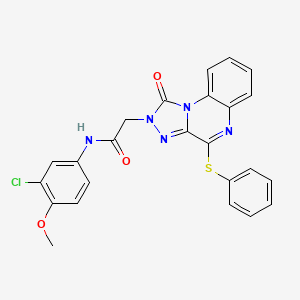 molecular formula C24H18ClN5O3S B2455029 N-(3-chloro-4-methoxyphenyl)-2-[1-oxo-4-(phenylsulfanyl)-1H,2H-[1,2,4]triazolo[4,3-a]quinoxalin-2-yl]acetamide CAS No. 1111260-68-4