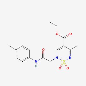 molecular formula C16H19N3O5S B2455038 ethyl 5-methyl-2-{[(4-methylphenyl)carbamoyl]methyl}-1,1-dioxo-2H-1lambda6,2,6-thiadiazine-4-carboxylate CAS No. 1775476-01-1