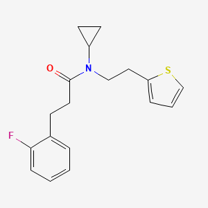 molecular formula C18H20FNOS B2455065 N-cyclopropyl-3-(2-fluorophenyl)-N-(2-(thiophen-2-yl)ethyl)propanamide CAS No. 1797872-03-7