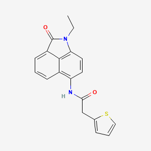 molecular formula C19H16N2O2S B2455086 N-(1-ethyl-2-oxo-1,2-dihydrobenzo[cd]indol-6-yl)-2-(thiophen-2-yl)acetamide CAS No. 921815-55-6