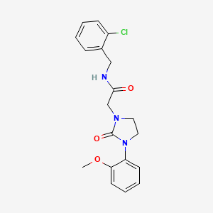 molecular formula C19H20ClN3O3 B2455088 N-[(2-chlorophenyl)methyl]-2-[3-(2-methoxyphenyl)-2-oxoimidazolidin-1-yl]acetamide CAS No. 1251633-92-7