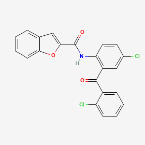 molecular formula C22H13Cl2NO3 B2455099 N-[4-chloro-2-(2-chlorobenzoyl)phenyl]-1-benzofuran-2-carboxamide CAS No. 922473-08-3