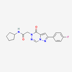 N-cyclopentyl-2-(8-(4-fluorophenyl)-(oxo)pyrazolo[1,5-d][1,2,4]triazin-1-yl)acetamide