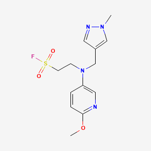 2-[(6-Methoxypyridin-3-yl)-[(1-methylpyrazol-4-yl)methyl]amino]ethanesulfonyl fluoride