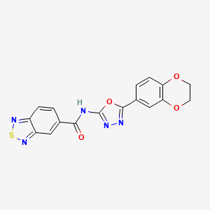 N-(5-(2,3-dihydrobenzo[b][1,4]dioxin-6-yl)-1,3,4-oxadiazol-2-yl)benzo[c][1,2,5]thiadiazole-5-carboxamide