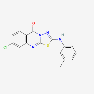 8-chloro-2-(3,5-dimethylanilino)-5H-[1,3,4]thiadiazolo[2,3-b]quinazolin-5-one