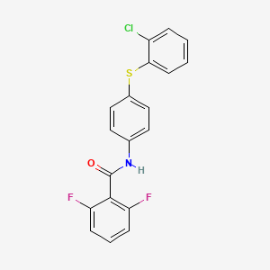 molecular formula C19H12ClF2NOS B2455193 N-{4-[(2-chlorophenyl)sulfanyl]phenyl}-2,6-difluorobenzamide CAS No. 339105-26-9