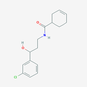molecular formula C16H20ClNO2 B2455198 N-[3-(3-chlorophenyl)-3-hydroxypropyl]cyclohex-3-ene-1-carboxamide CAS No. 2034456-68-1