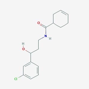 N-(3-(3-chlorophenyl)-3-hydroxypropyl)cyclohex-3-enecarboxamide