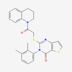 molecular formula C25H23N3O2S2 B2455208 2-{[2-(3,4-dihydroquinolin-1(2H)-yl)-2-oxoethyl]sulfanyl}-3-(2,3-dimethylphenyl)thieno[3,2-d]pyrimidin-4(3H)-one CAS No. 1291833-86-7